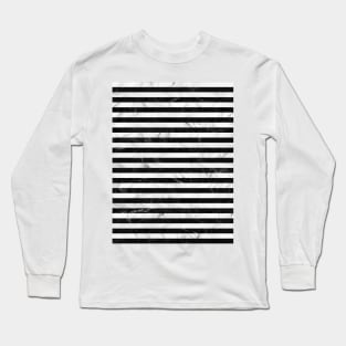 Marble Stripes Pattern - Black and White Long Sleeve T-Shirt